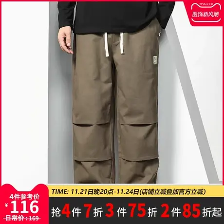 GxxH大码男装2023冬季新品男士宽松阔腿裤潮流宽松直筒运动长裤商品大图