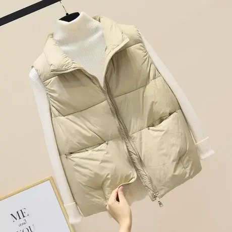 2023年新款羽绒棉服马甲女短款宽松百搭轻薄款背心棉衣马夹外套潮商品大图