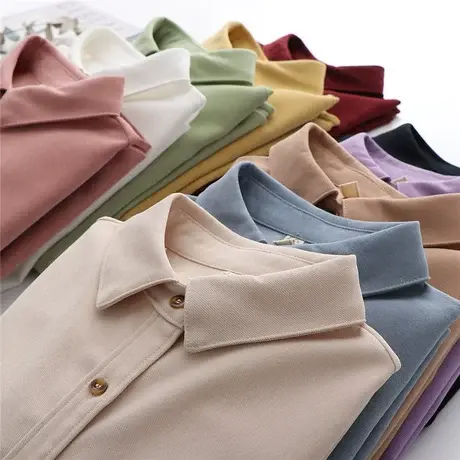春装新款韩版百搭衬衫女叠穿设计感小众复古长袖翻领衬衣港风上衣商品大图