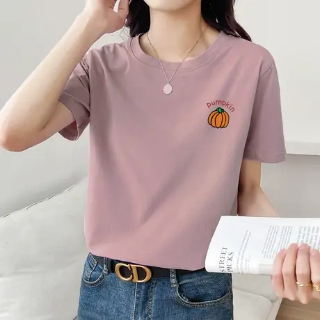 纯棉短袖T恤女装夏季2022年新款潮牌内搭基础款夏装打底上衣ins潮图片