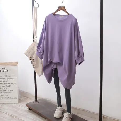 裙子t恤女2020新款韩版ins潮学生宽松显瘦大码灯笼袖打底衫上衣服商品大图