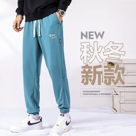 春季春秋款运动卫裤男生束脚宽松青少年男裤子九分哈伦休闲裤男士商品大图