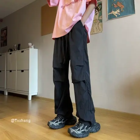 伞兵工装裤子男夏季薄款美式高街机能冲锋裤直筒潮牌速干休闲长裤商品大图