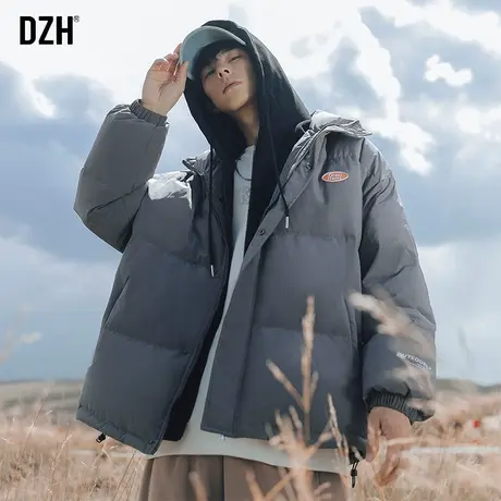 男生冬季连帽外套男冬装潮牌棉服2023新款假两件上衣港风男装棉袄商品大图