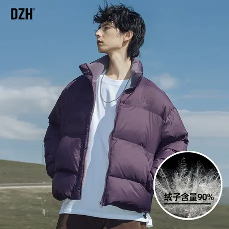 男生紫色面包羽绒服男款冬季加厚短款男装2024新款休闲外套面包服图片