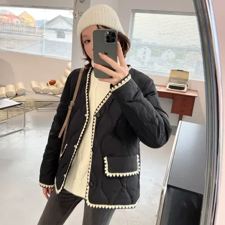 唐狮女羽绒服冬装外套超好看宽松加厚轻暖面包服长款羽绒服时尚潮图片