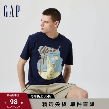 【辛普森一家】Gap男女装夏季款纯棉T恤714977运动短袖商品大图