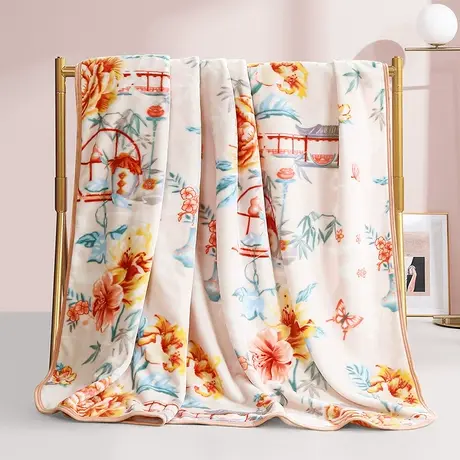 富安娜法兰绒毛毯午睡办公室披肩空调盖毯卧室床品【直播专享】商品大图