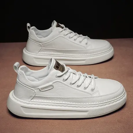 男鞋春季潮流飞行员小白鞋男士运动休闲板鞋男款厚底防水防滑皮鞋图片