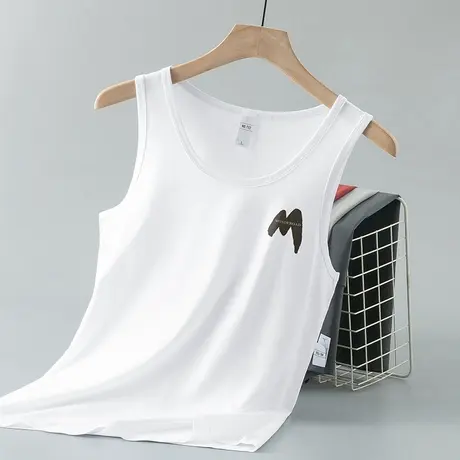 莫代尔白色背心男夏季健身速干冰丝凉感无袖t恤吊带篮球运动坎肩商品大图