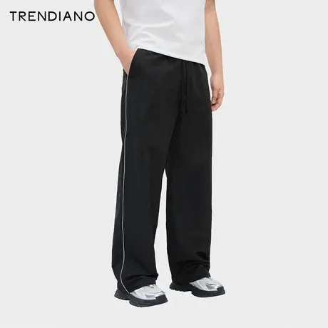 TRENDIANO暗纹提花运动休闲裤2024年春季新款时尚百搭长裤男裤潮图片