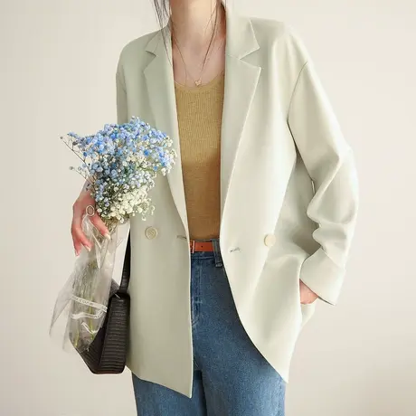 嘉茱莉2023年春秋新款西装外套女高级设计感小众休闲小西服女上衣商品大图