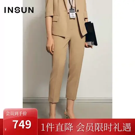 恩裳夏季时尚简约修身薄款小脚休闲气质职业西裤女九分裤图片