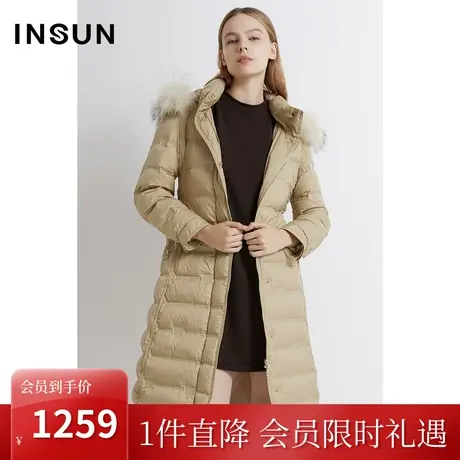 恩裳2022冬季时尚毛领点缀保暖直充鸭绒面包型羽绒服商品大图