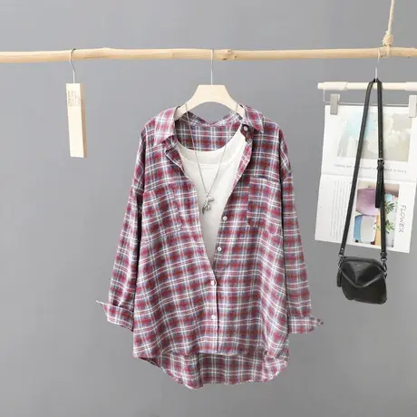 宽松外套衬衫女长袖秋装新款慵懒风休闲外搭衬衣春秋薄开衫上衣潮商品大图