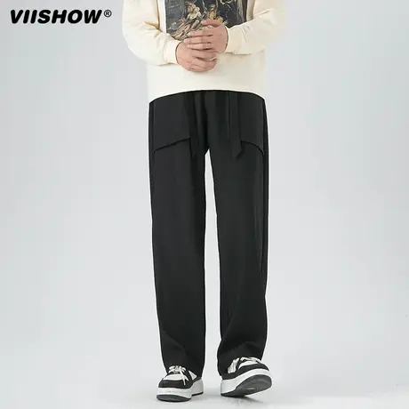 VIISHOW秋季潮牌港风复古百搭纯色休闲裤男装新款宽松休闲长裤男商品大图