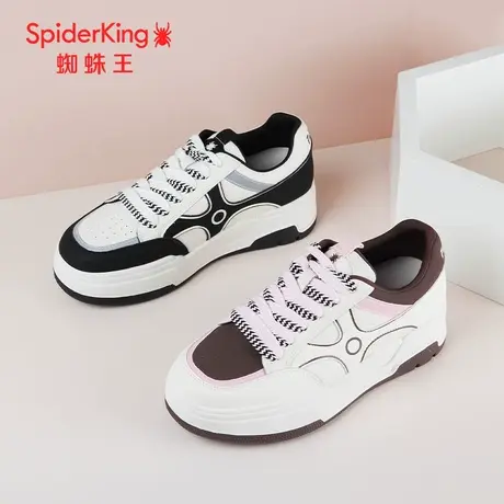 SPIDER KING/蜘蛛王板鞋女2024春商场新款休闲爆款网红熊猫拼色潮图片