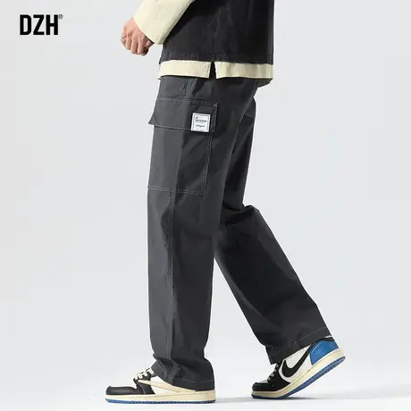 男士大码灰色工装裤子男款直筒宽松裤秋季2023年新款美式休闲长裤商品大图