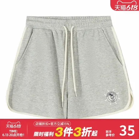 美特斯邦威短裤女士2024夏季新款宽松舒适唐老鸭复古运动针织下装图片