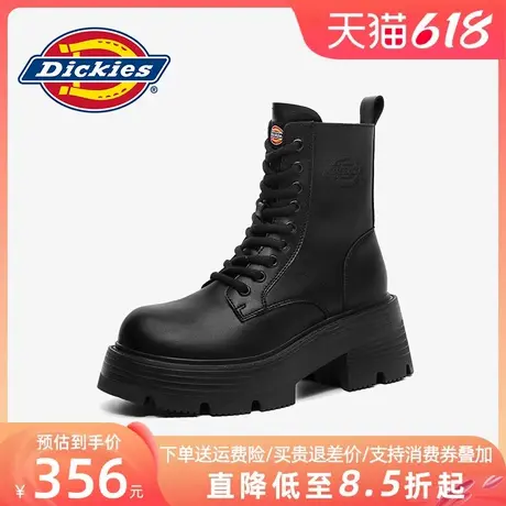 Dickies马丁靴女2025夏季新款夏季春夏女靴厚底增高皮靴子工装靴商品大图