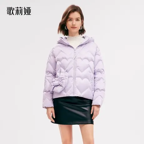 歌莉娅短款羽绒服女冬季新款轻薄保暖鹅绒服连帽外套图片