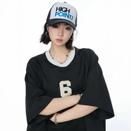 2025夏季新款美式印花宽松短袖T恤男女同款潮牌街头ins风半袖上衣商品大图