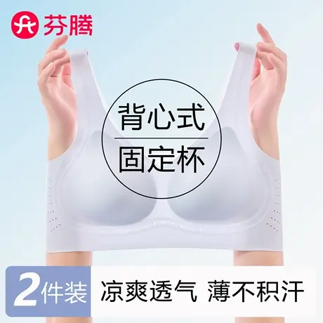 芬腾运动内衣夏季女薄款透气美背固定杯凉感聚拢无痕背心式文胸罩商品大图