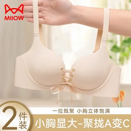 猫人聚拢内衣女小胸显大轻薄透气文胸夏薄款无痕收副乳防下垂胸罩商品大图