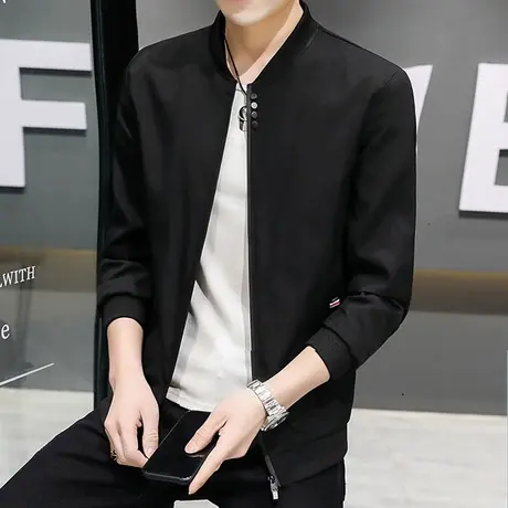 夹克男春秋季薄款潮流修身棒球衣服2023新款青年百搭男士外套秋装商品大图