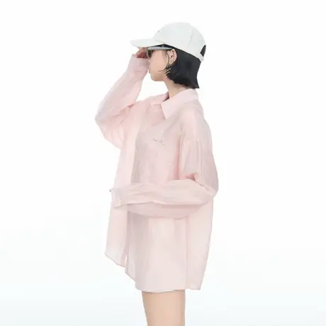 2025春秋新款纯色肌理感物理防晒衬衫女宽松休闲轻薄衬衫外套上衣商品大图