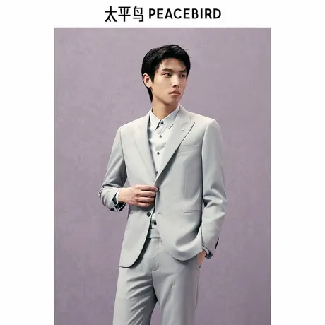 【商场同款】太平鸟男装 2024年秋季新款浅灰修身西服男B1BAE3X03图片