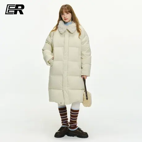 ER多功能连帽拼接羽绒服男冬季基础百搭防寒保暖羽绒大衣外套女商品大图