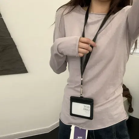 雪花棉薄款防晒衫T恤女春秋季韩版修身卷边设计感长袖上衣罩衫潮商品大图