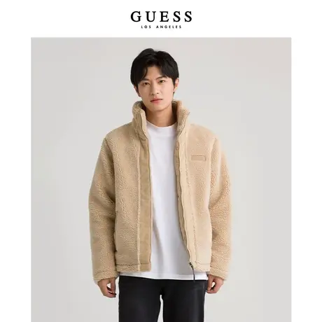 GUESS 男士通勤款百搭时尚经典仿羊羔绒外套-MM4W8480商品大图