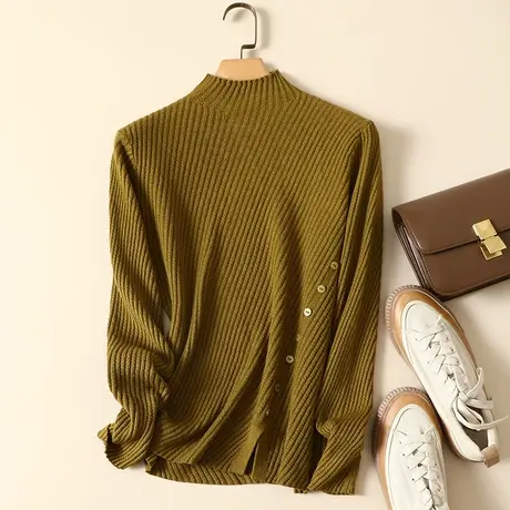 半高领毛衣套头打底衫女秋冬2023年新款内搭爆款百搭洋气针织衫女商品大图