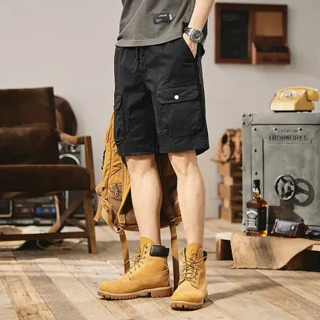 Modi Nick/摩帝尼克男士五分裤工装宽松直筒纯棉休闲潮流运动短裤商品大图