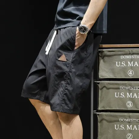 休闲短裤男士五分裤潮牌2024新款夏季薄款透气男款大码5分裤子夏商品大图