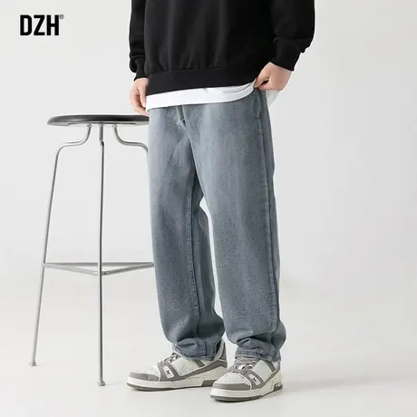 男士直筒牛仔裤男美式高街裤子潮牌痞帅百搭秋季男裤休闲长裤宽松商品大图