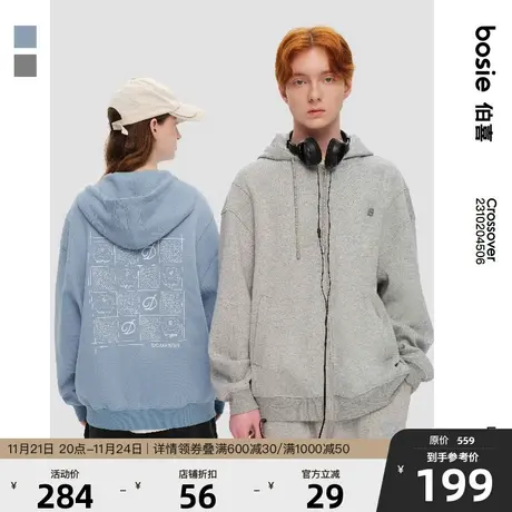 【刘宇同款】哆啦A梦bosie2023年新款卫衣情侣男宽松开衫卫衣外套商品大图