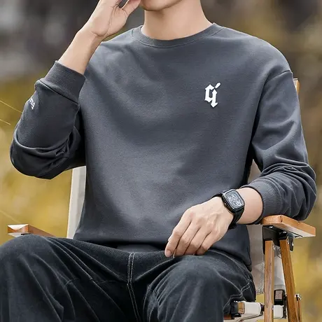 百搭男士卫衣时尚潮牌秋季男装多色加绒可选男士百搭潮流长袖卫衣商品大图