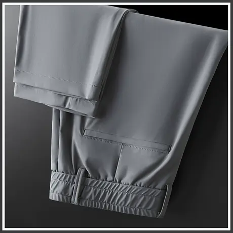 冰丝直筒长裤夏季薄款冰丝男士休闲裤夏天宽松男款高端西裤夏裤子商品大图