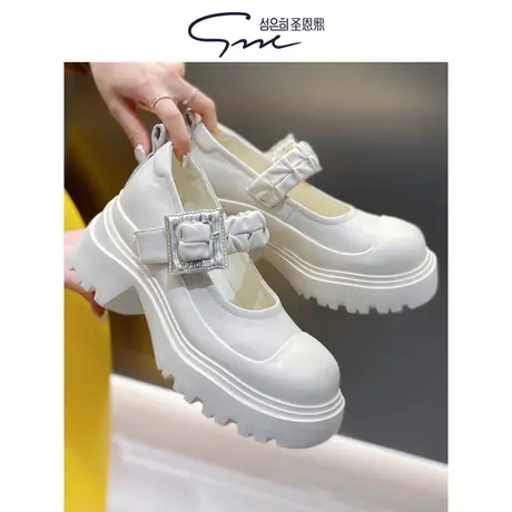 圣恩熙 搭扣玛丽珍单鞋女2024新款爆款头层牛皮仙女风浅口女鞋6cm商品大图