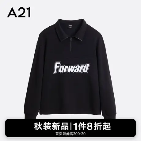 A21男装2023新款半开衫卫衣男秋冬款宽松立领上衣男款男士秋装男图片