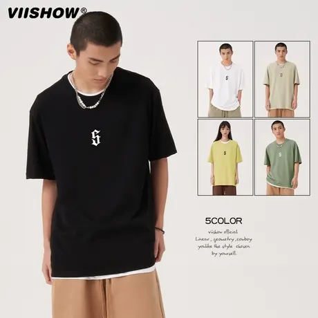 VIISHOW短袖t恤男士夏季薄款潮流重磅体恤衫休闲百搭纯棉上衣服商品大图