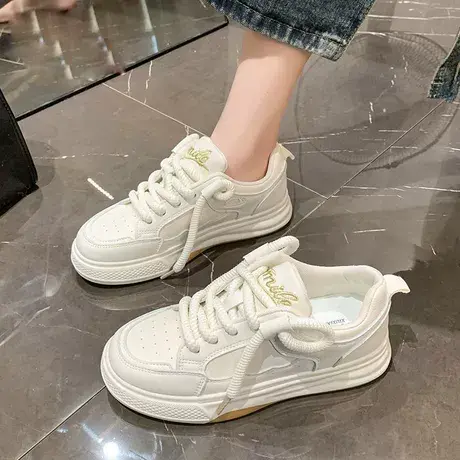 小白鞋女2023夏季新款学生百搭厚底板鞋时尚潮女ins感休闲鞋女鞋图片