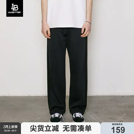 Lilbeter 360g重磅卫裤男垂感裤子百搭复古直筒高街户外运动长裤图片