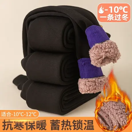 女童打底裤秋冬季防寒加绒加厚款高腰九分外穿一体袜子保暖防掉档图片