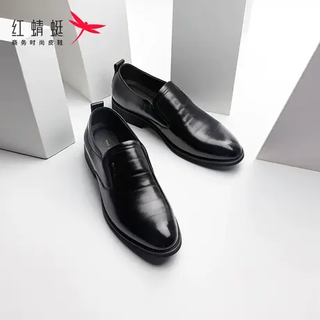 红蜻蜓男鞋2024春秋新款舒适软底套脚皮鞋时尚商务正装休闲男鞋潮商品大图