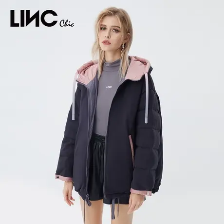LINC金羽杰羽绒服女2023年冬新款反季断码轻薄短款派克服专柜正品商品大图