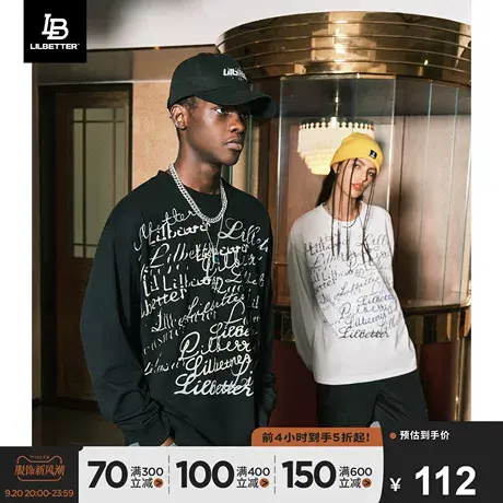 Lilbetter长袖T恤男2023新款上衣宽松情侣装美式体恤潮牌打底衫秋图片